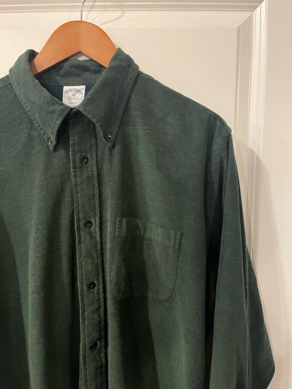 Brooks Brothers Forest Green Corduroy Button-Down Shirt